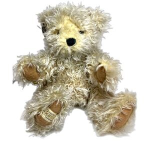 Ganz 13" Teddy Bear Golden Heritage Collection Shaggy Curly Furry Ear Foot Tags
